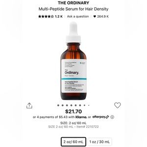 THE ORDINARY Multi-Peptide Serum for Hair Density 2 Bottles